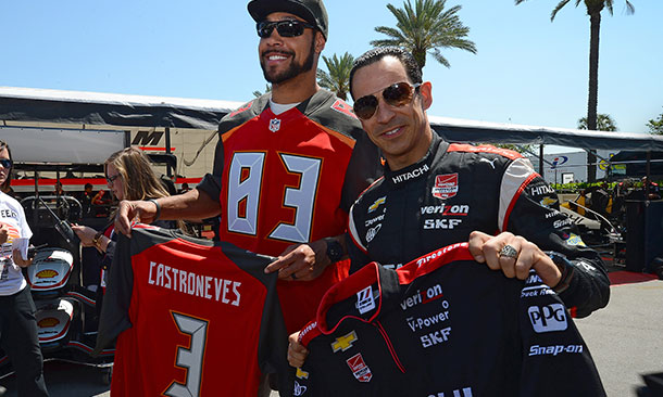 Helio Castroneves and Vincent Jackson