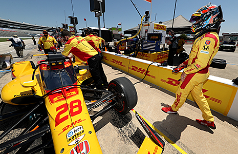 Ryan Hunter-Reay prepares to head on to the track