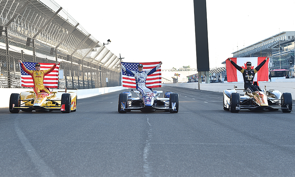 James Hinchcliffe, Josef Newgarden, and Ryan Hunter-Reay