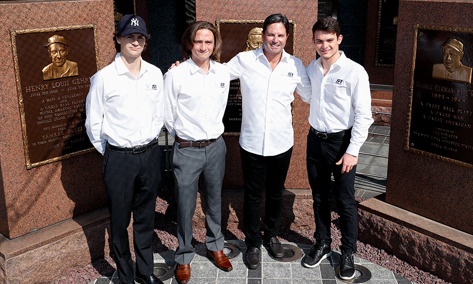 Colton Herta, George Steinbrenner IV, Mike Harding, and Patricio O'Ward