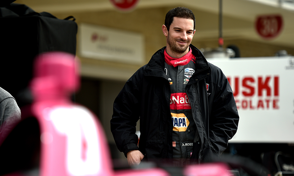 Alexander Rossi prepares to get in his car.