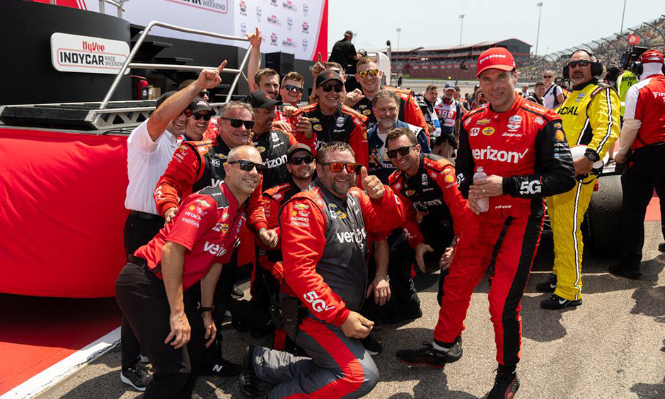 Will Power and Team Penske win at Iowa Speedway.