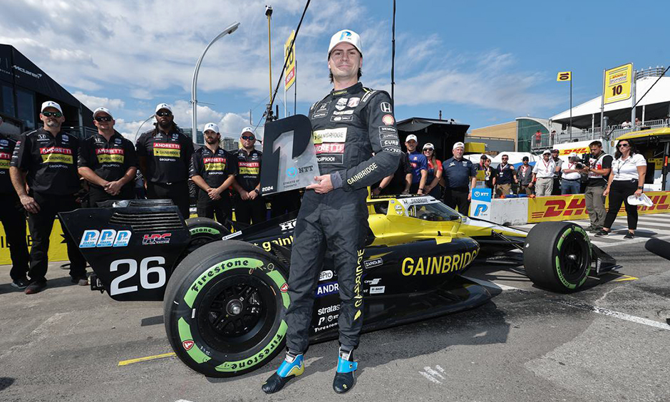 Colton Herta wins Toronto pole.