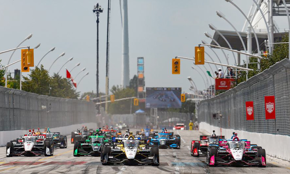 The start of the Ontario Honda Dealers Indy Toronto in 2024.