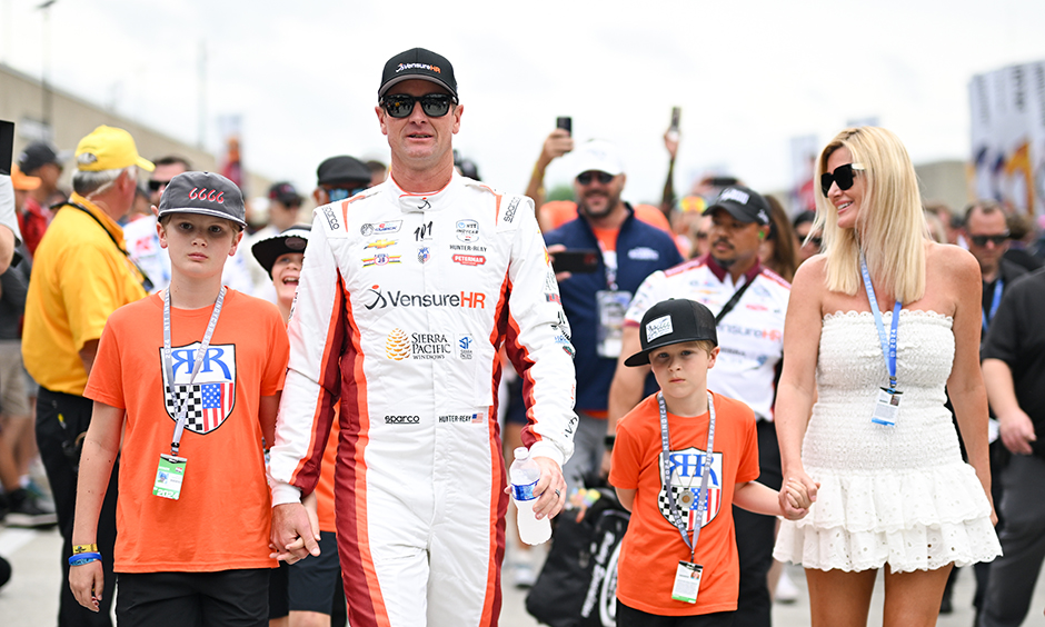 Ryan Hunter-Reay and family at 2024 Indy 500.