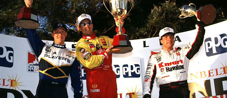 Scott Pruett, Greg Moore, and Michael Andretti