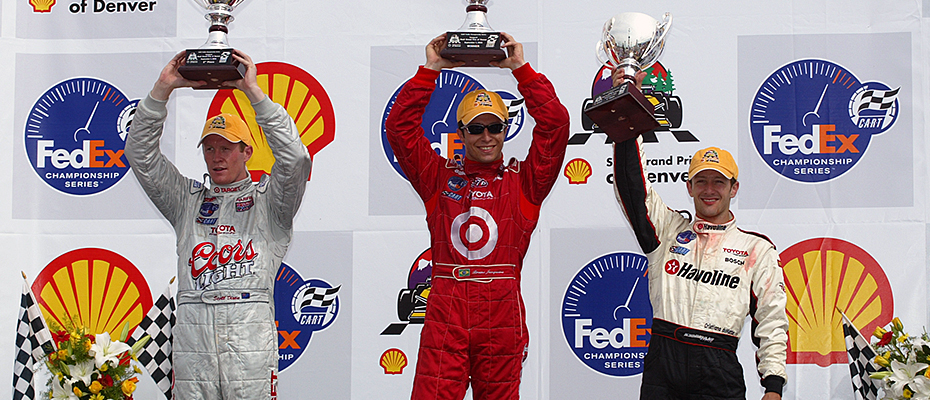 Bruno Junqueira, Scott Dixon, and Cristiano da Matta